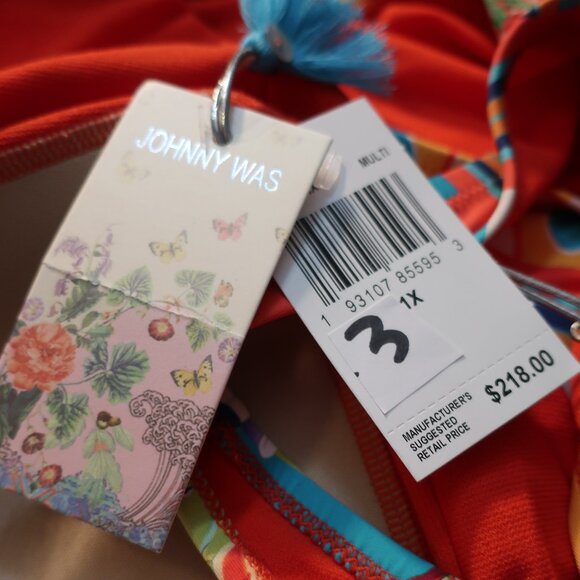 NWT Womens Johnny Was Bold Multicolor Floral One Piece Swimsuit 1X - Picture 7 of 8